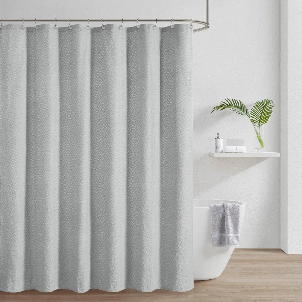 OEKO-TEX Certified Quilted Pattern Shower Curtain