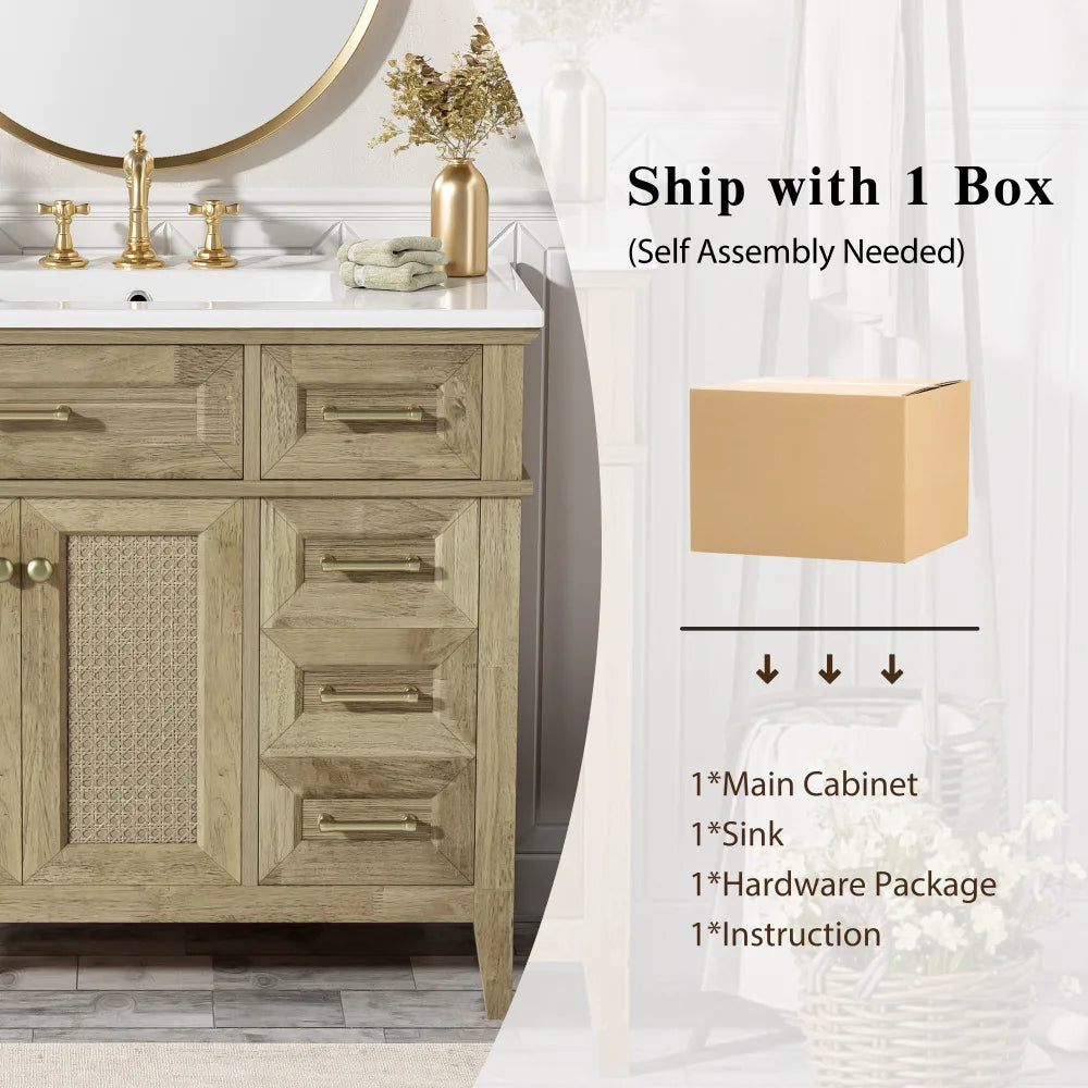 Classic & Elegant 36" Bathroom Vanity with Ceramic Sink