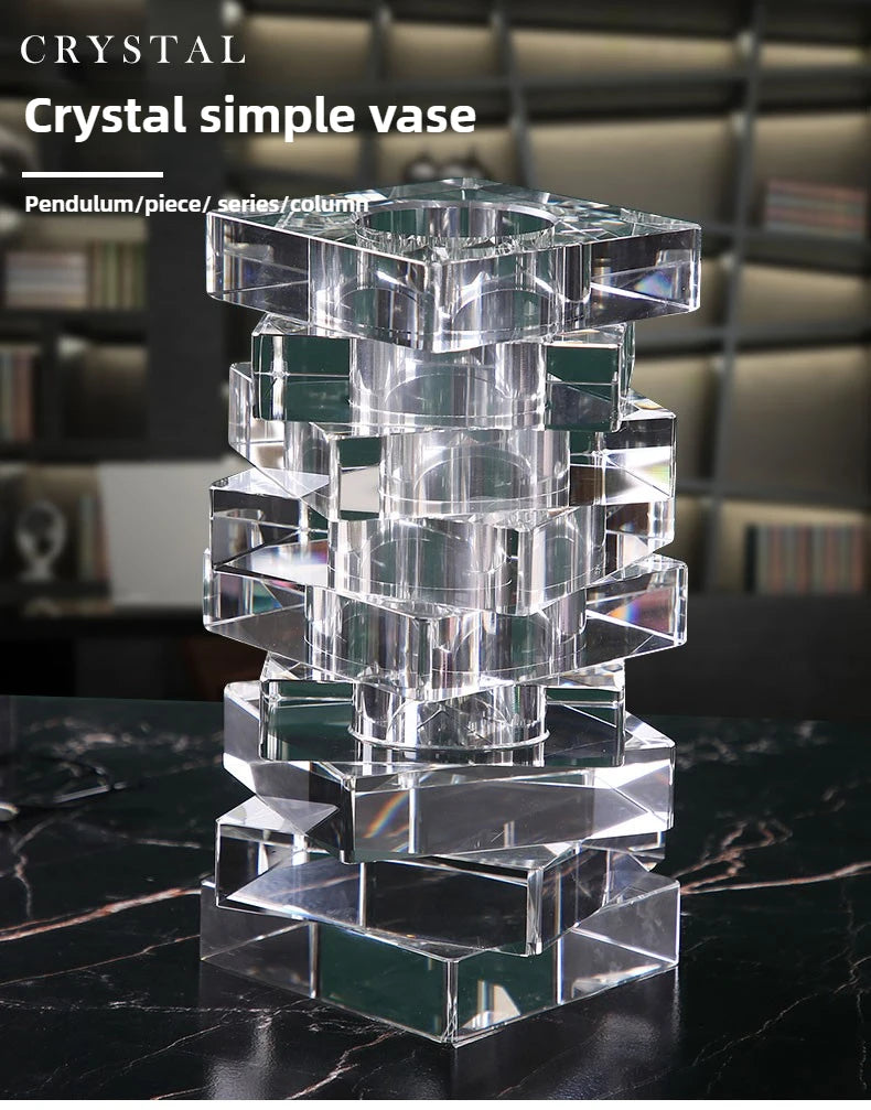 Luxurious Modern Nordic Style Crystal Vase for Living Room