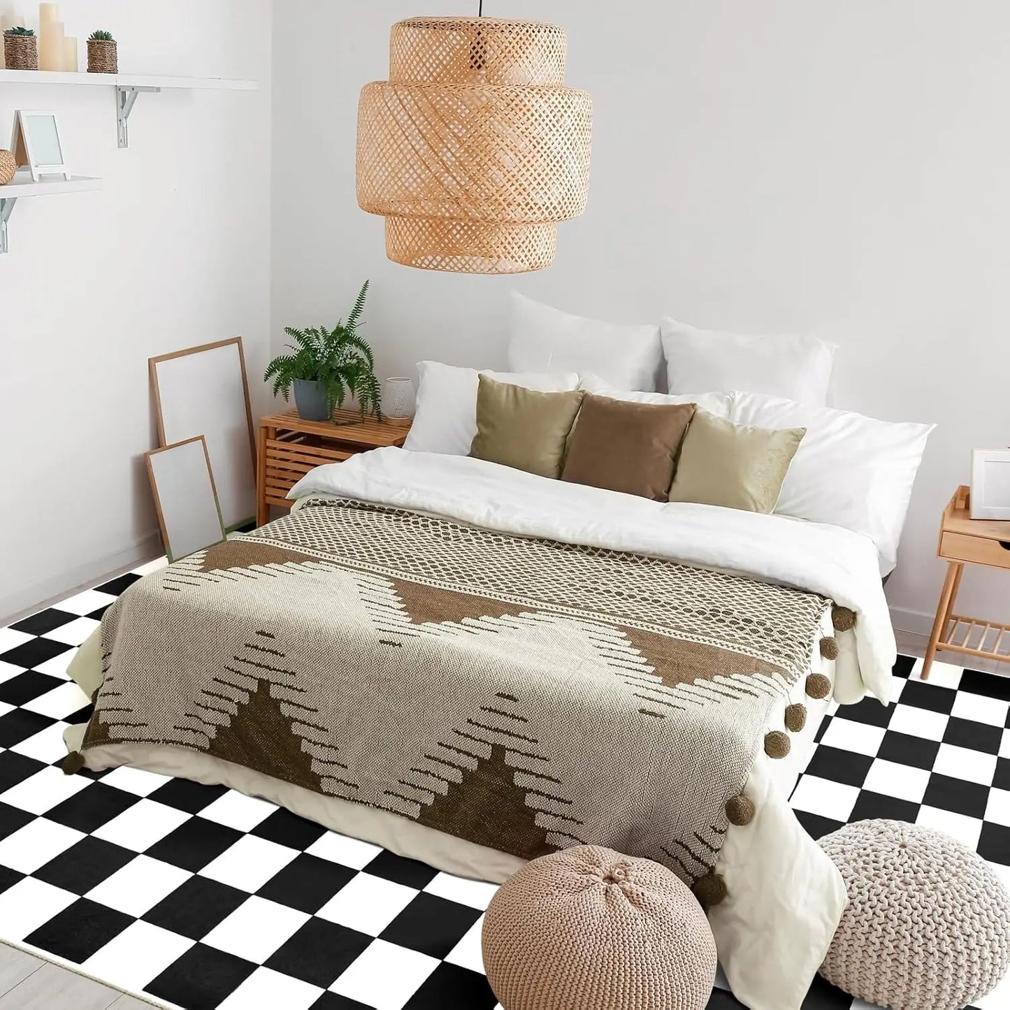 Classic Soft & Washable Checkerboard Rug