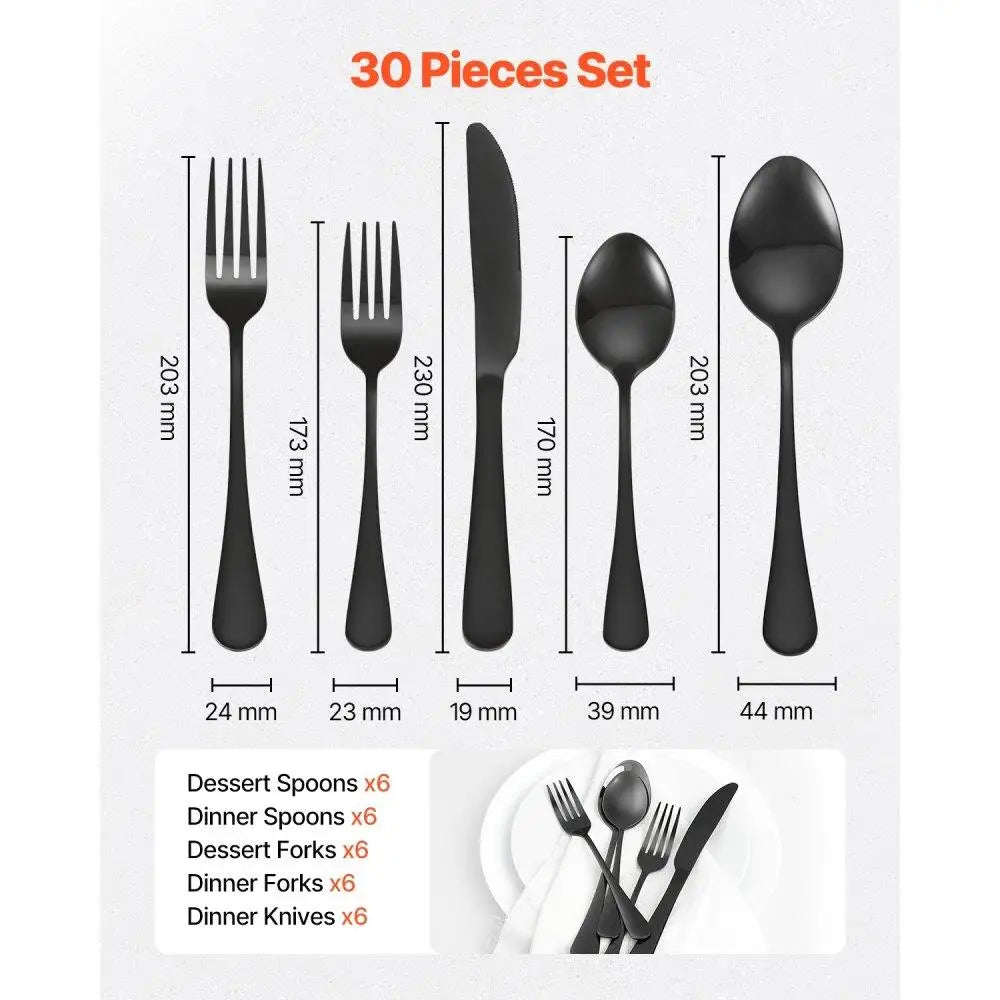 Modern & Elegant 30-Piece Flatware Set for 6