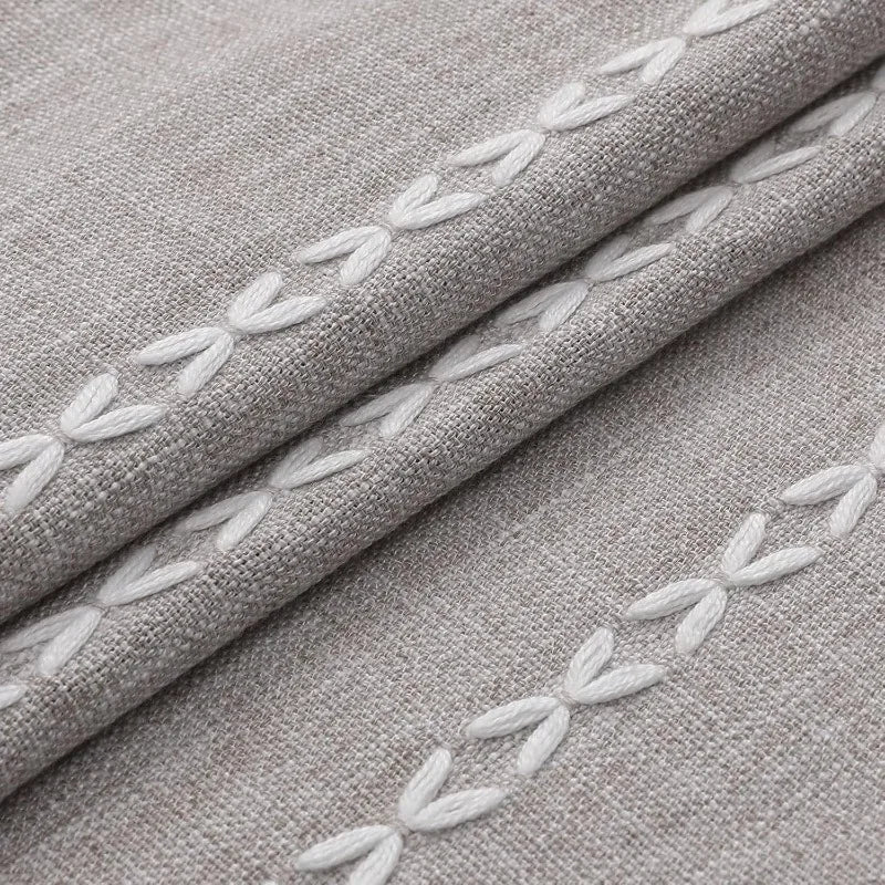 Boho Farmhouse Cotton Linen Shower Curtain