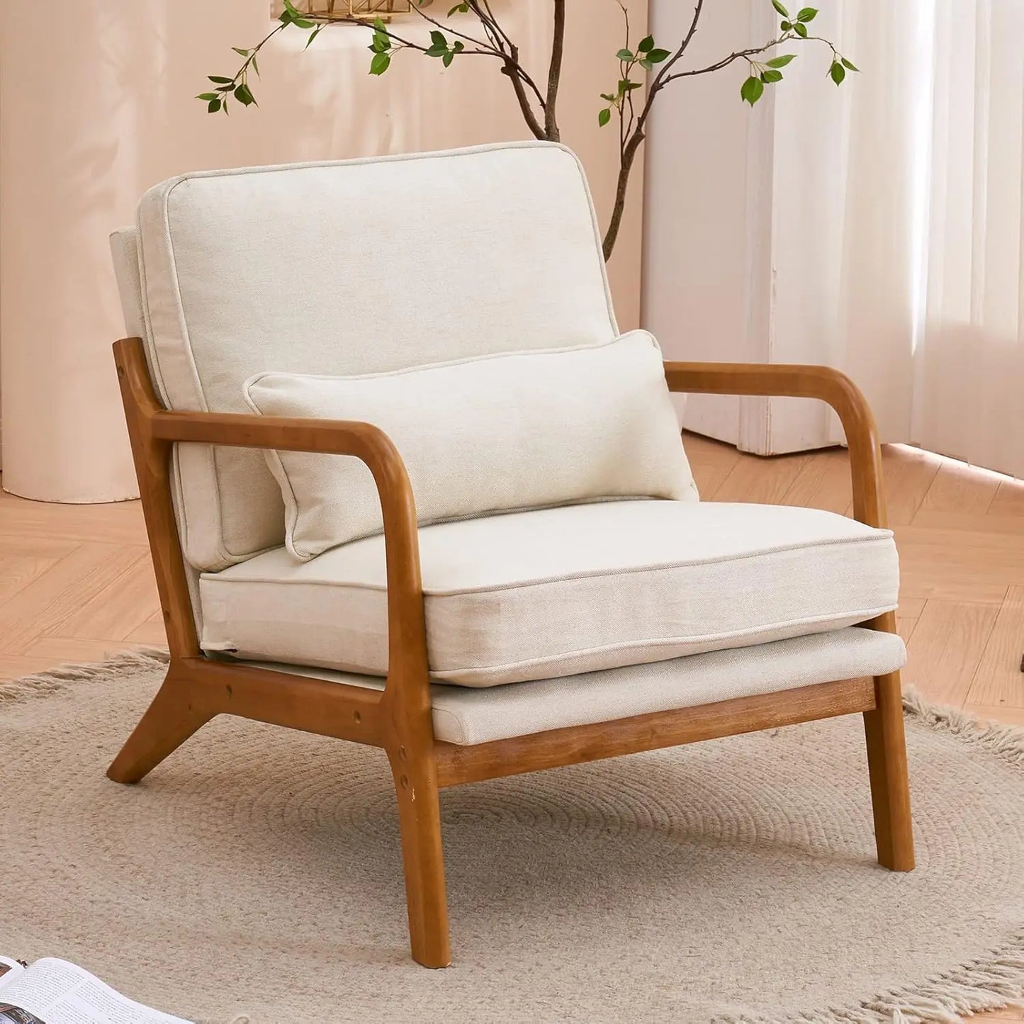 Mid-century Modern Upholstered Accent Chair(Set of 2)