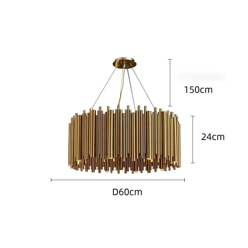 Modern Simple Gold Pendant LED Chandelier