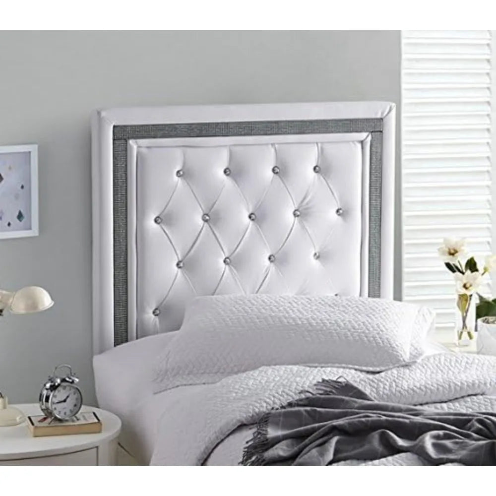 College Dorm Headboard With Black Crystal Border