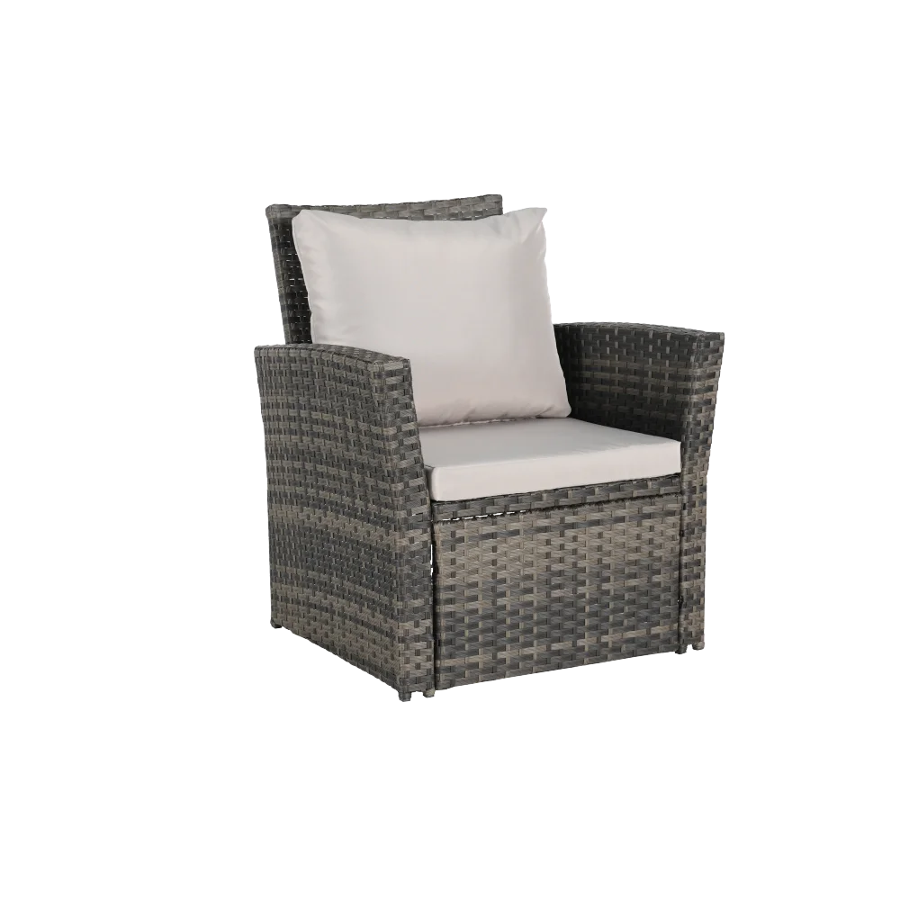 4-Piece Outdoor Modular Rattan Wicker Patio Set