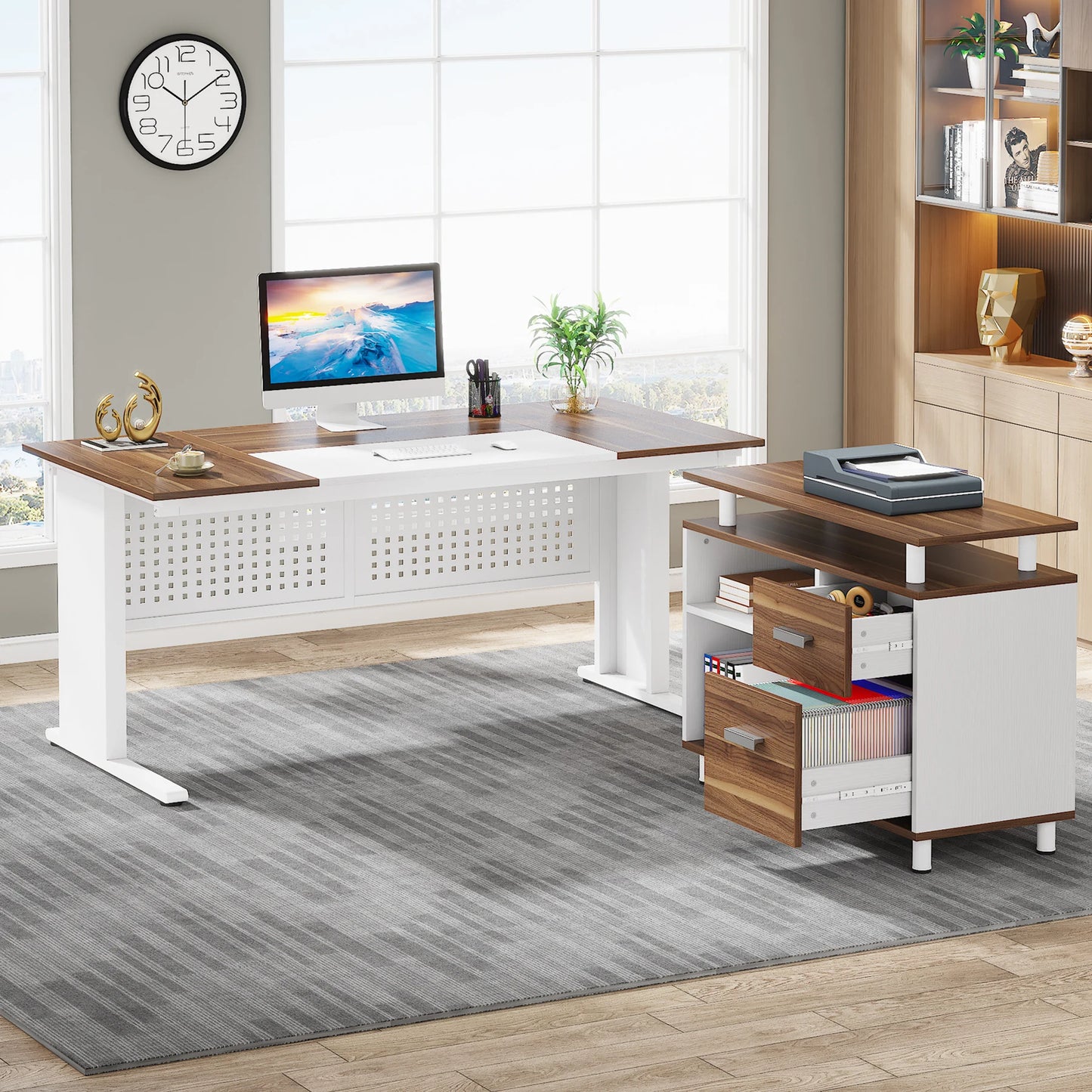 Modern 63" Executive Versatile L-shaped Desk
