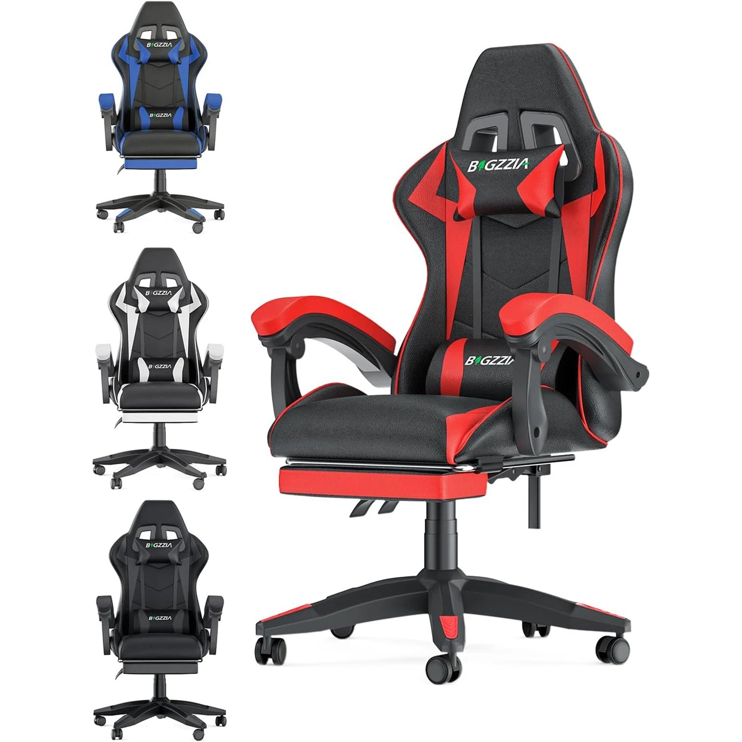 Ergonomic Design Tall Gaming Chair w/Footrest
