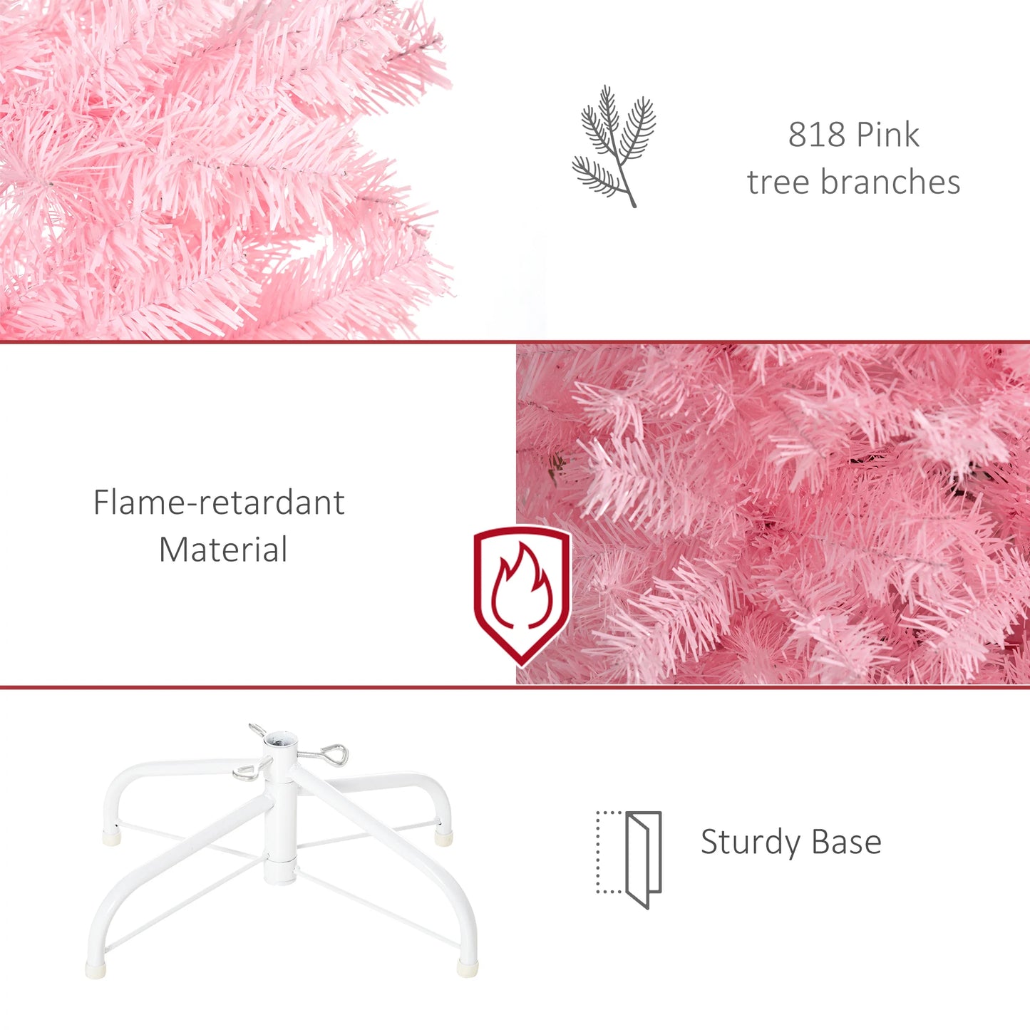 Beautiful 7ft "Pink" Realistic Slim Holiday Tree