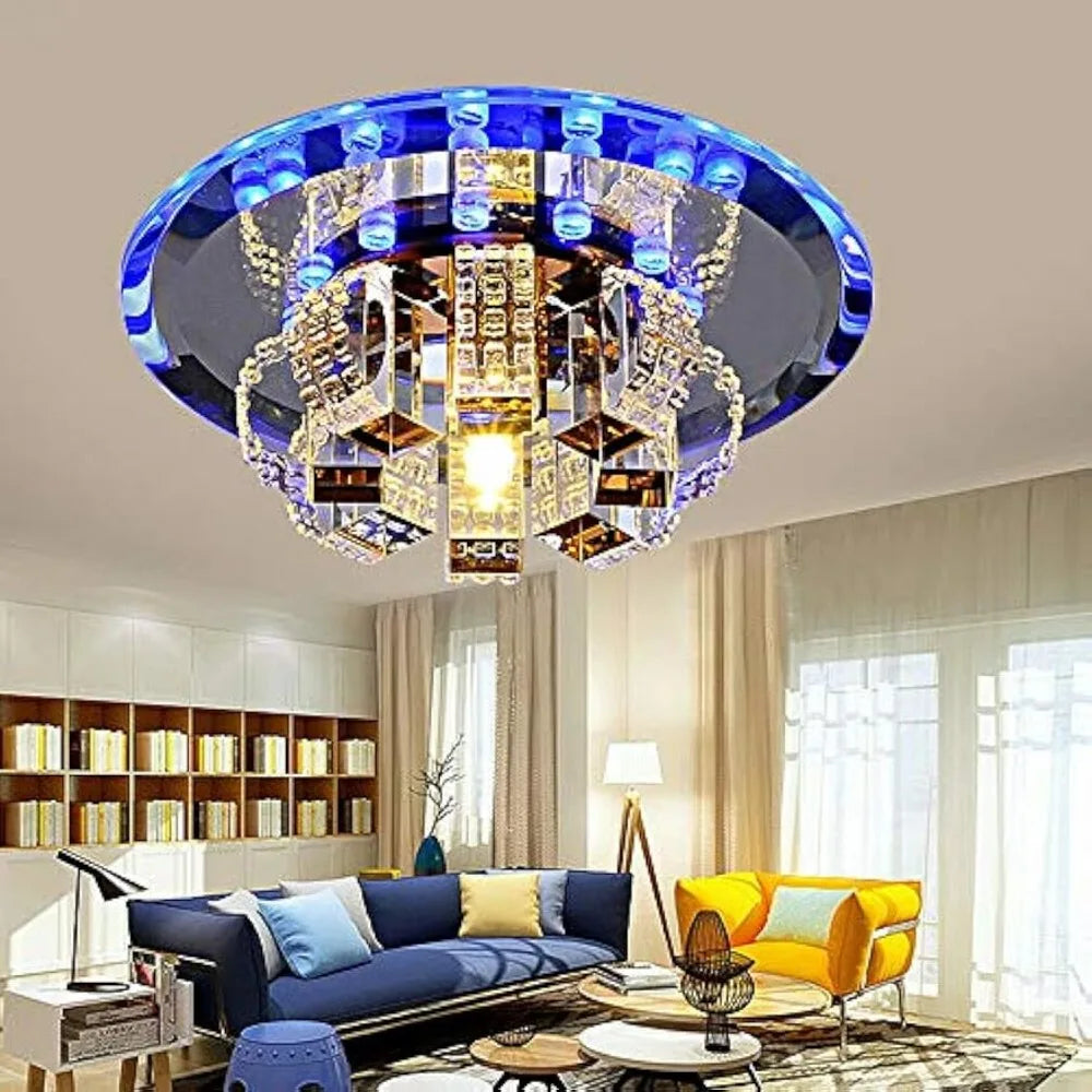 Modern Crystal Flush-Mount LED Ceiling Light