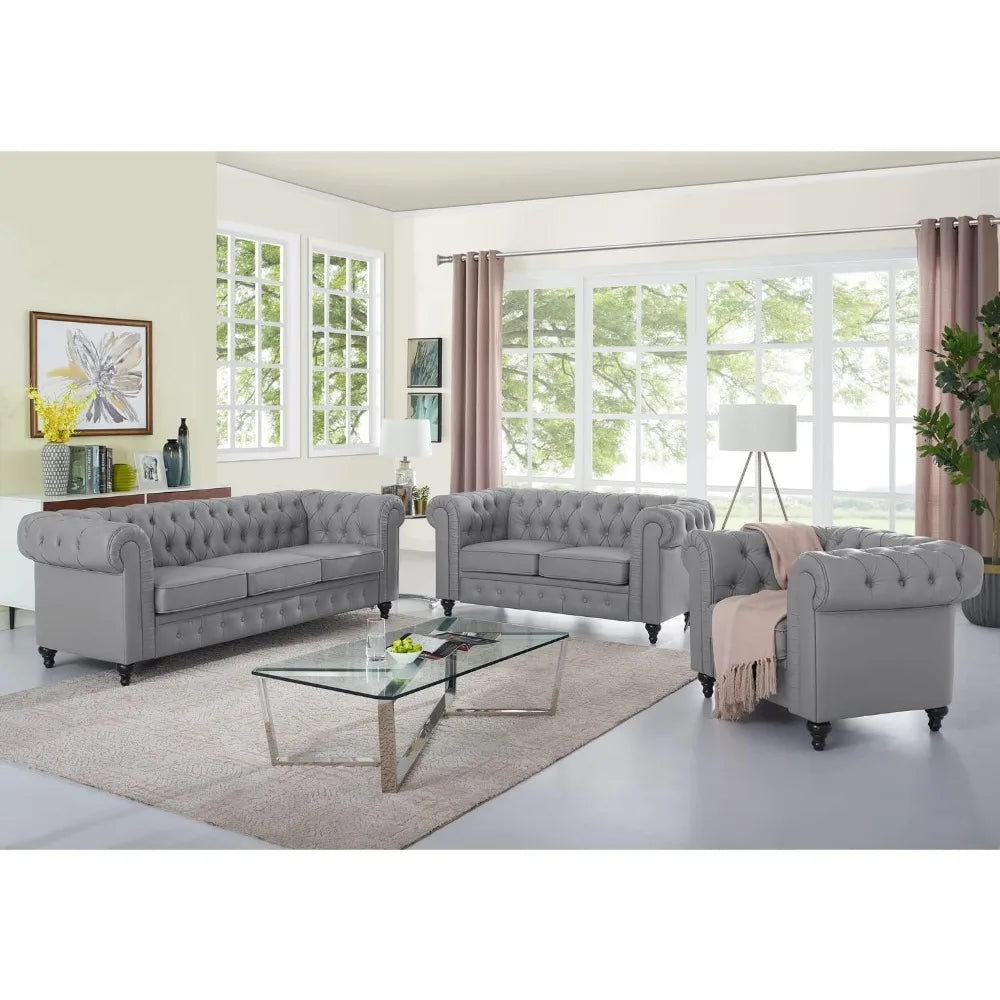 Modernized 3-Piece Living Room Sofa Set