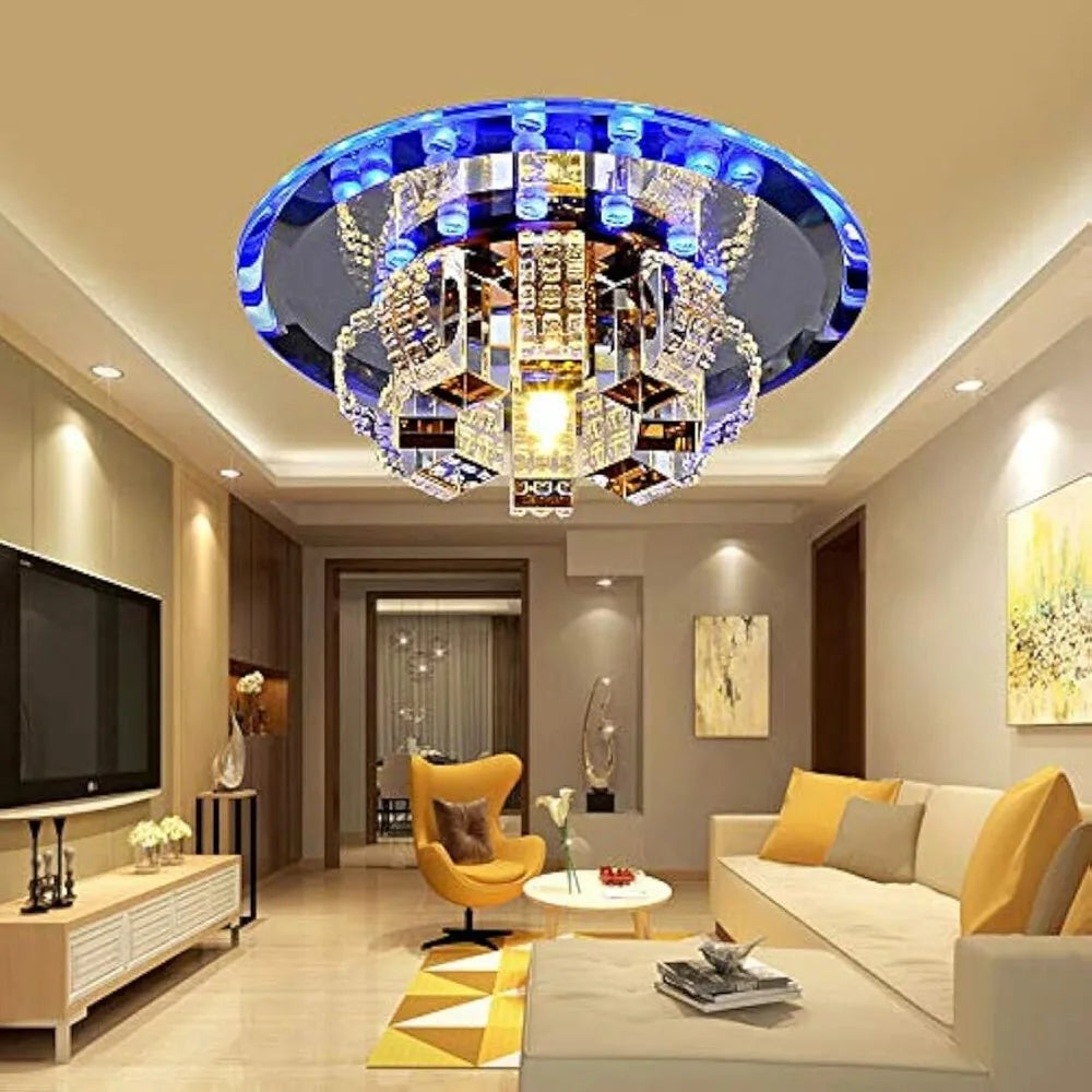 Modern Crystal Flush-Mount LED Ceiling Light