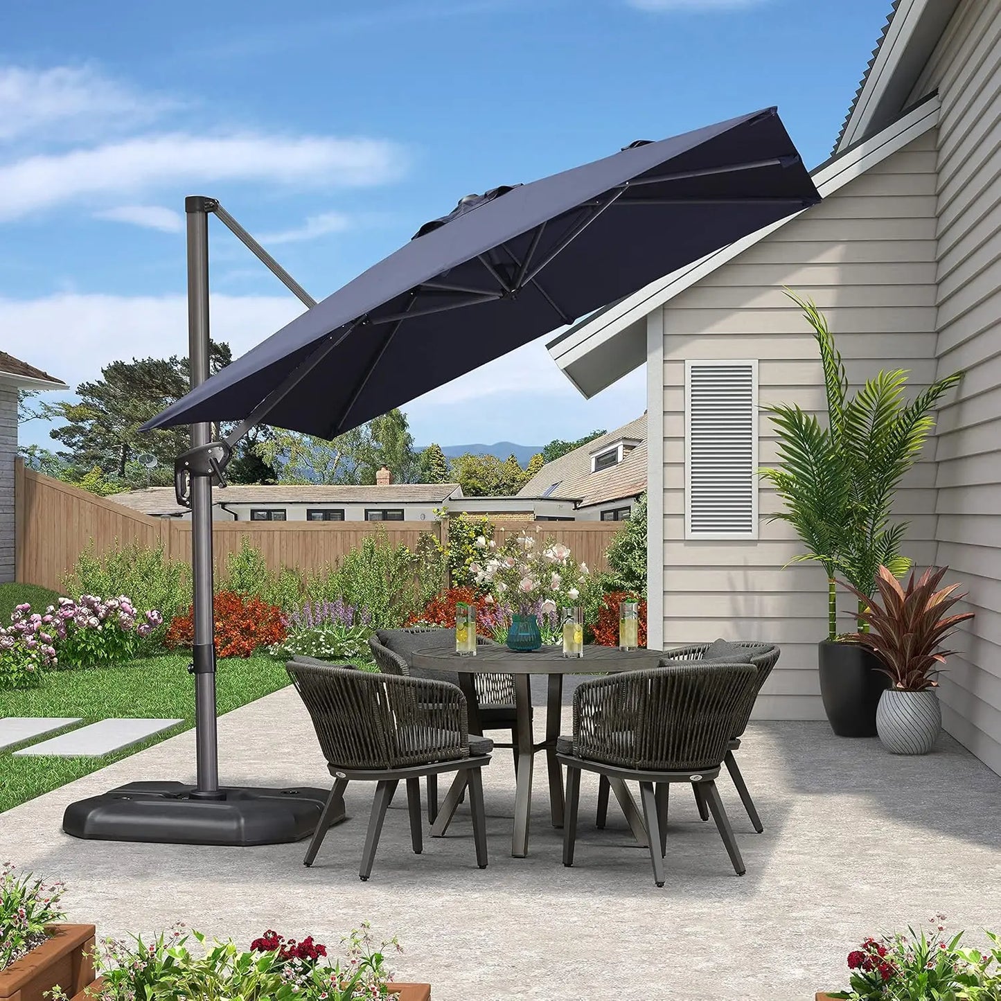 Outdoor All Aluminum Square Cantilever Umbrella