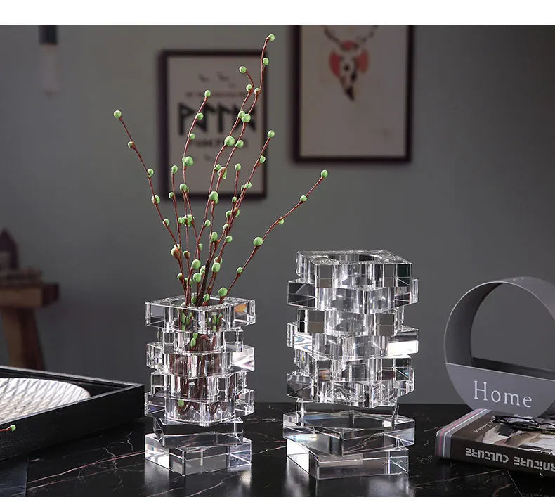 Luxurious Modern Nordic Style Crystal Vase for Living Room