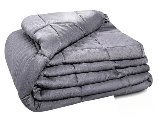 Quility 20 lb Queen Weighted Blanket, 60x80 Breathable Cotton Glass Bead Blanket for Adults, shown as a cozy 20 lb weighted blanket for restful sleep