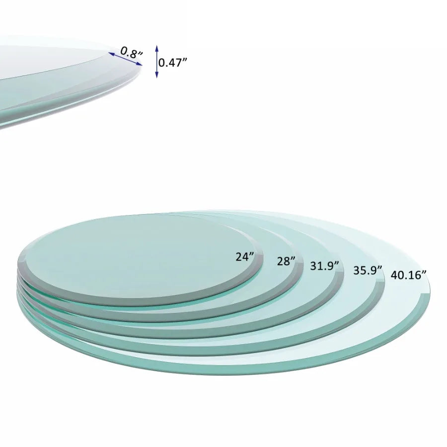 28" Round Tempered Glass Table Top