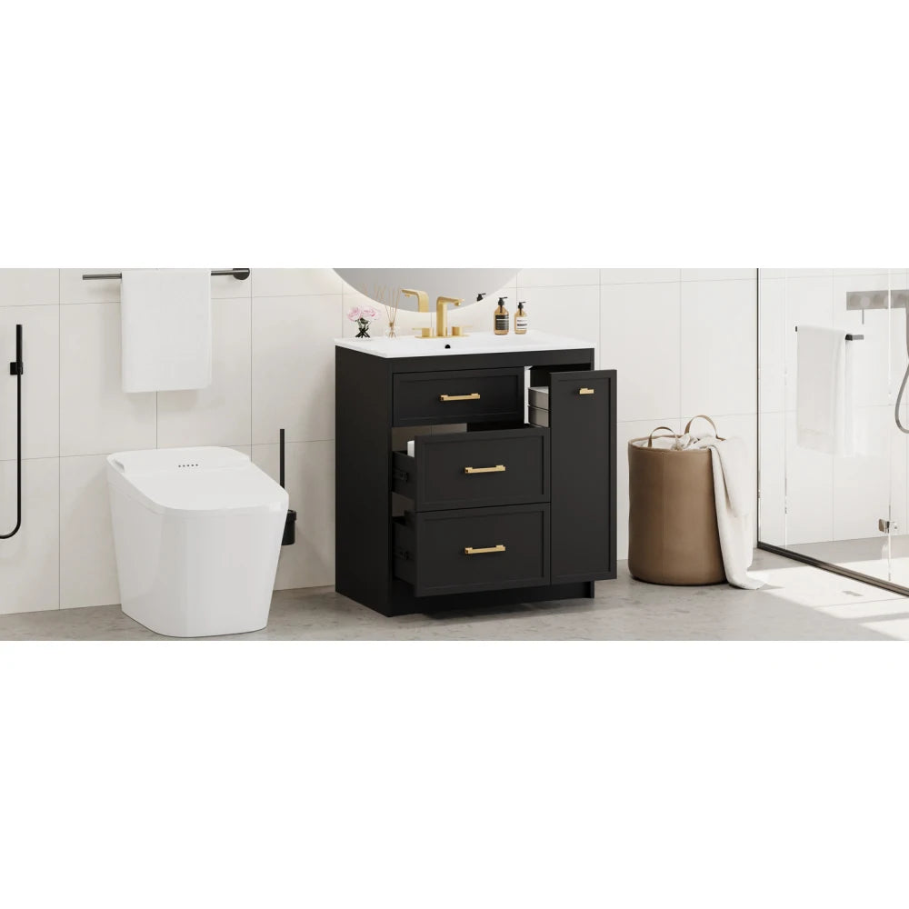Classic 30" Bathroom Vanity Set w/Premium Ceramic Sink