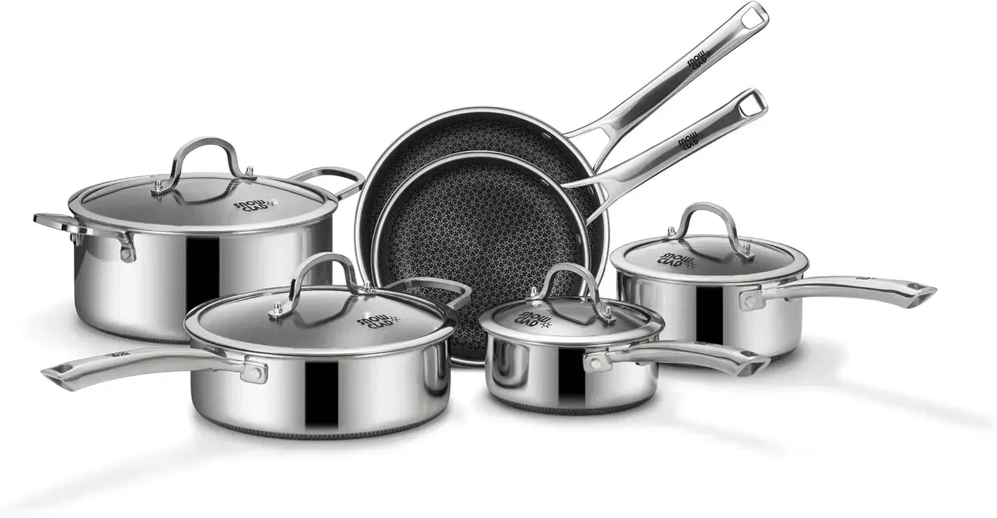 10-Piece Hybrid Stainless Steel Induction Cookware Set