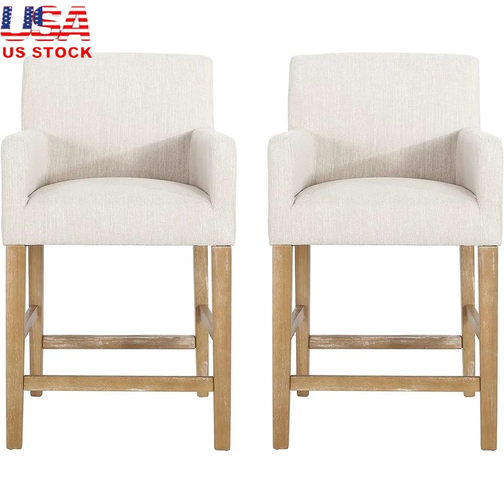 Contemporary Upholstered Counter Stools ~ Set of 2