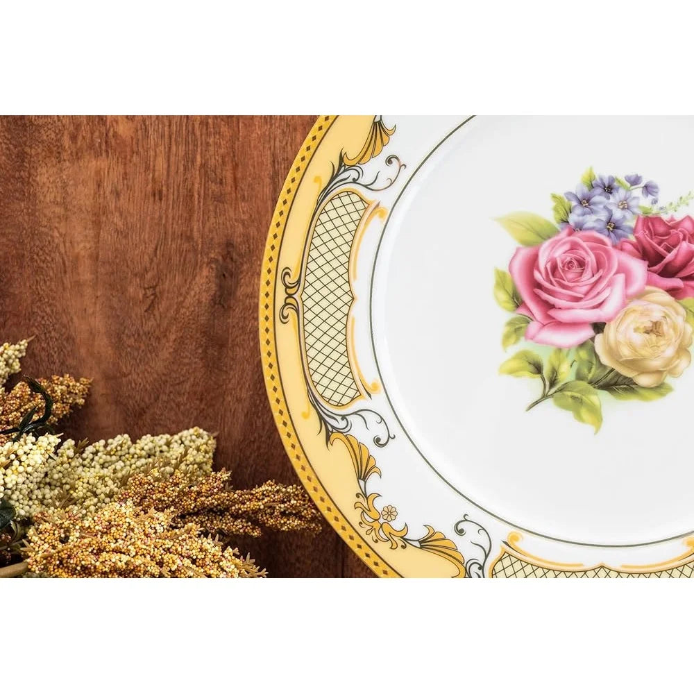 Elegant & Vintage Inspired Porcelain Floral Design Dinnerware Set