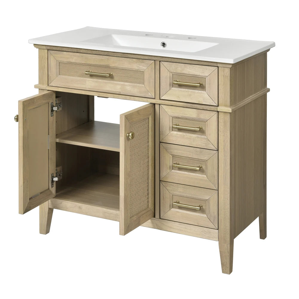 Classic & Elegant 36" Bathroom Vanity with Ceramic Sink