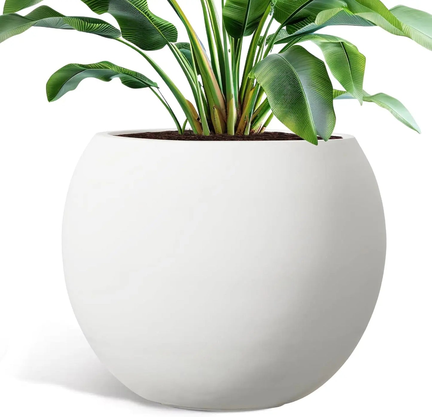 Indoor/Outdoor 17.7'' Dia Large Round Planter w/Drainage Hole