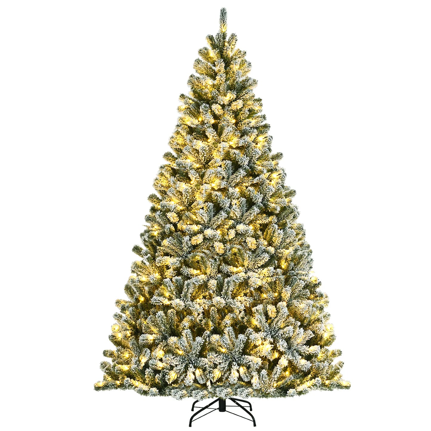 The Pre-lit 8FT Snow Flocked Hinged Christmas Tree