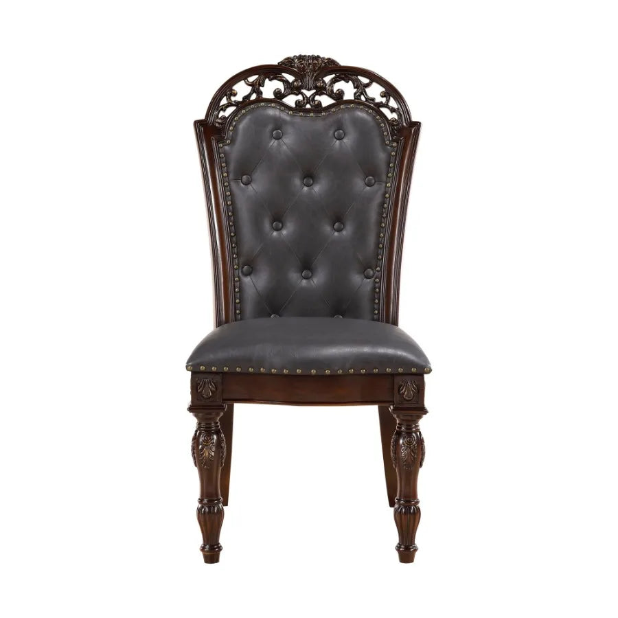 Elegant & Formal Upholstered Button Tufted Dining Chair/Set of 2