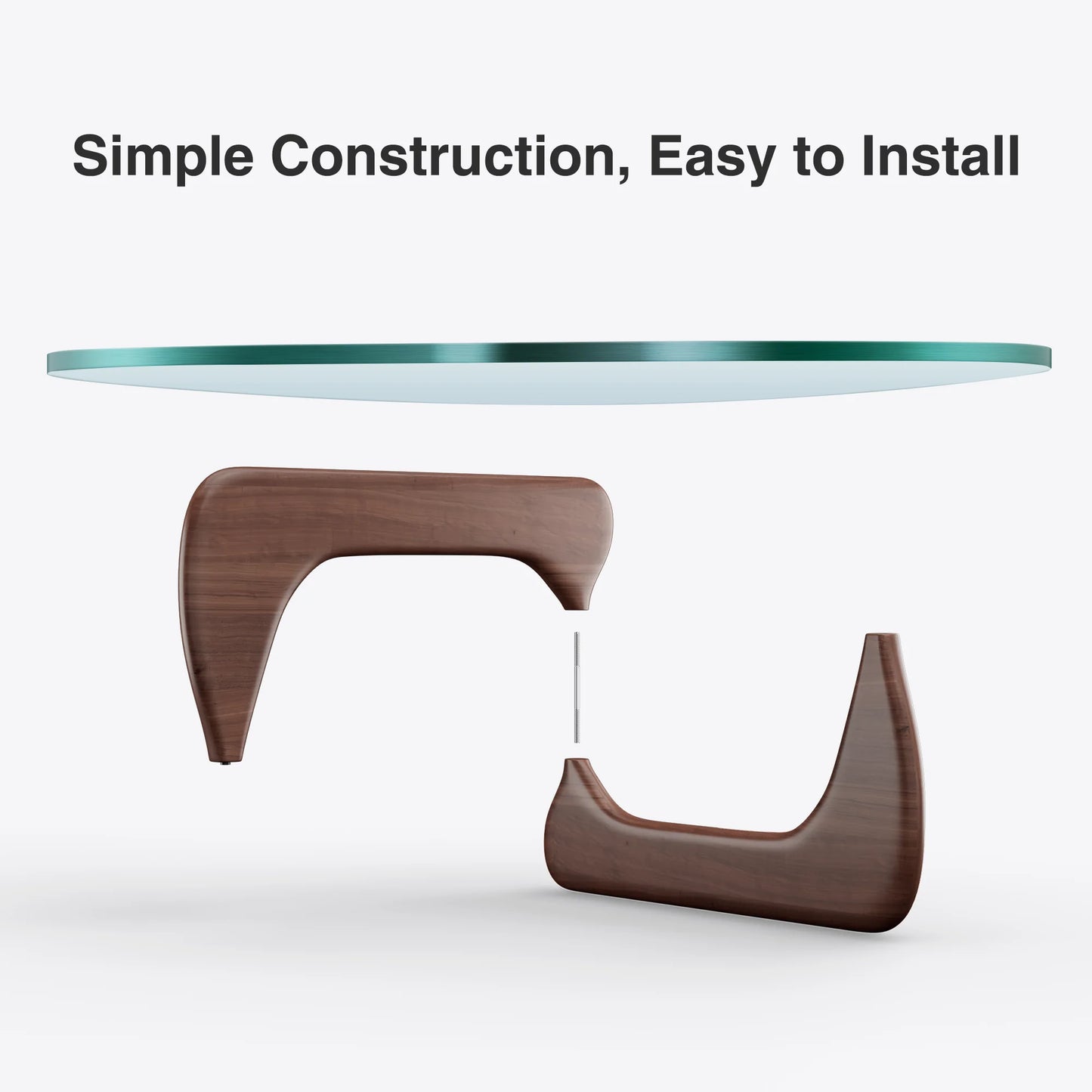 New Design Mid-century Style Triangle Glass Coffee Table