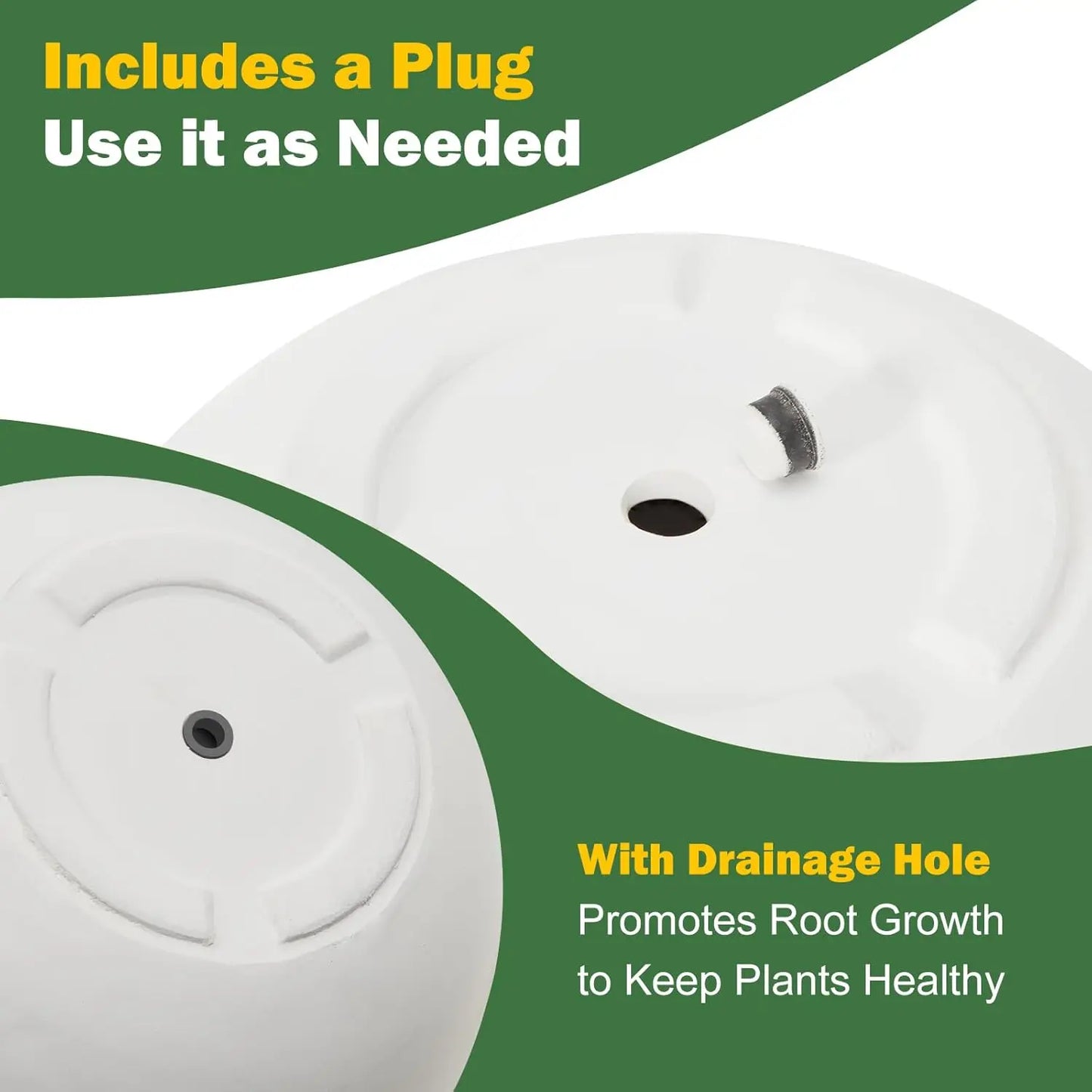 Indoor/Outdoor 17.7'' Dia Large Round Planter w/Drainage Hole