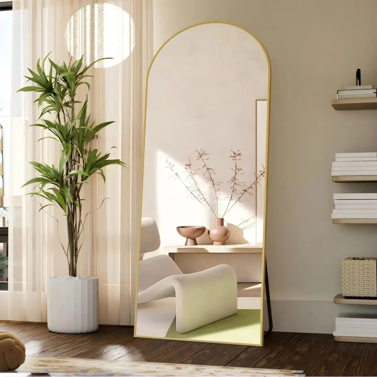 Modern 71" Tall Full Length Mirror w/Arched Top Design