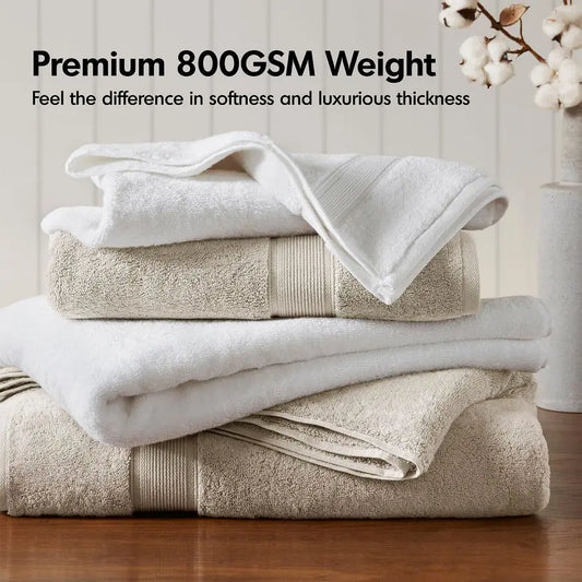 High absorbency features of the 8-Piece Modern Natural Ultra-Soft 100% Cotton Towel Set designed for comfort and efficiency.