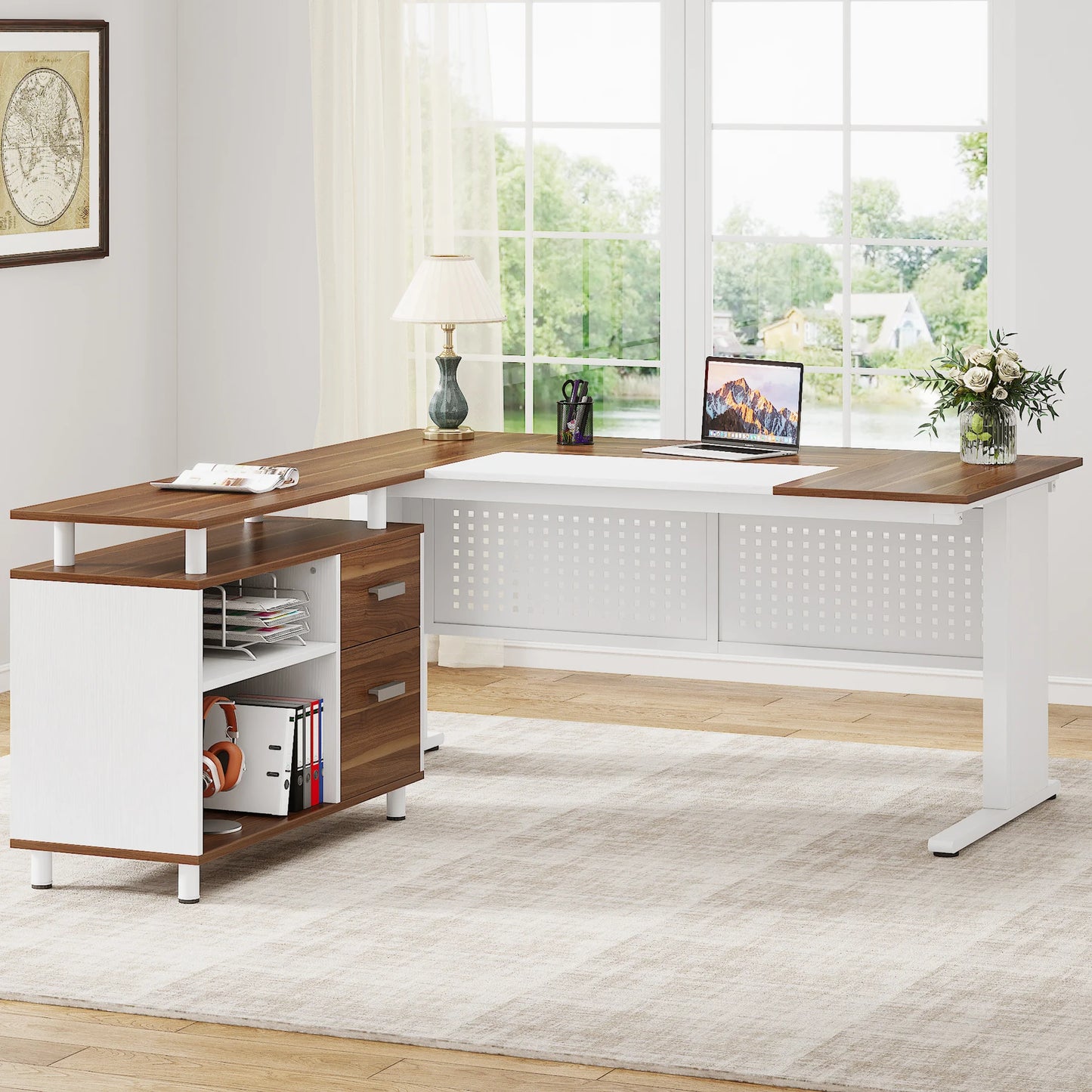 Modern 63" Executive Versatile L-shaped Desk