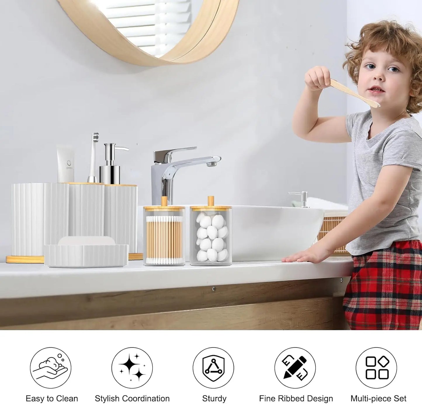 Elegant White 24-Piece Bathroom Accessory Set