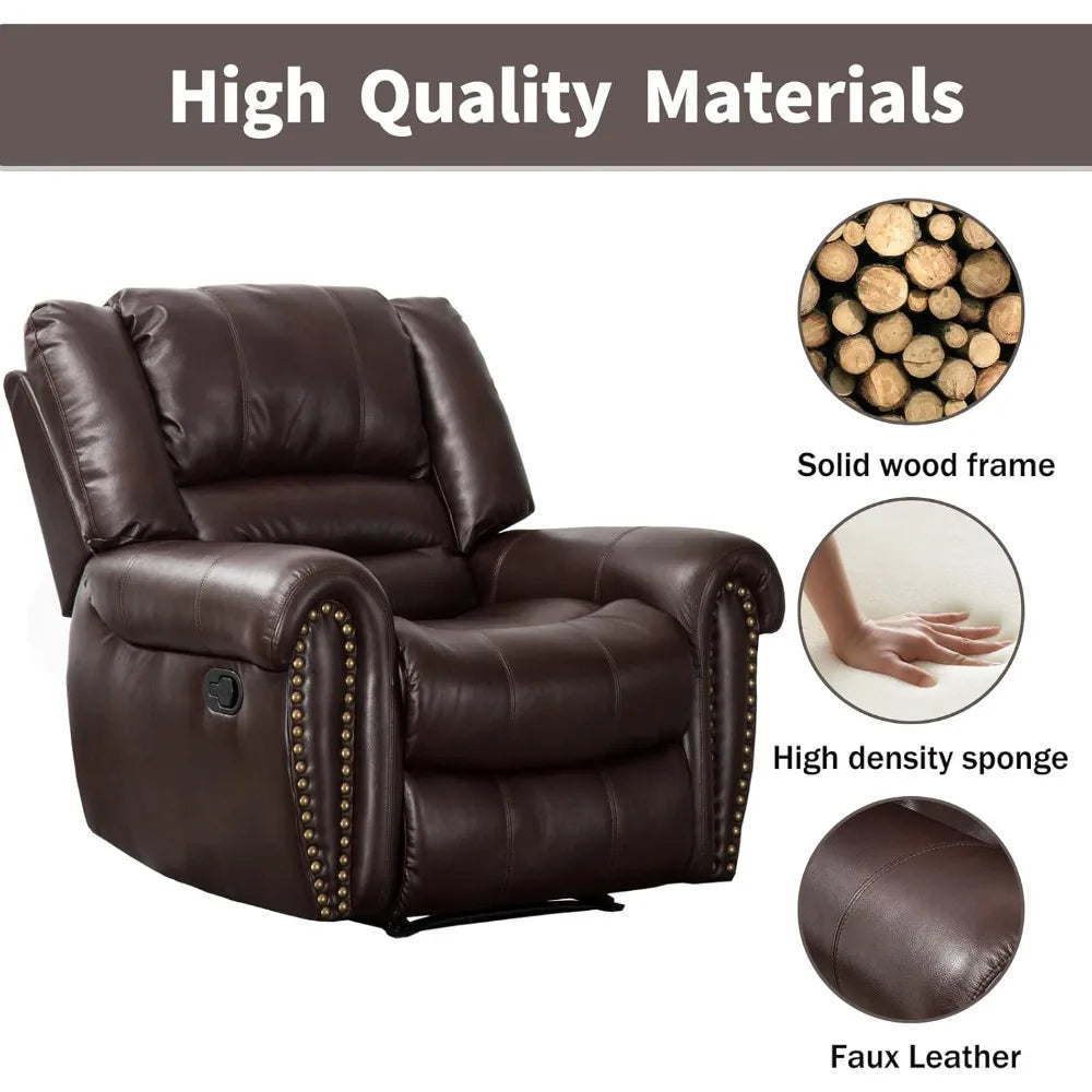 Classic & Traditional Brown Leather Recliner