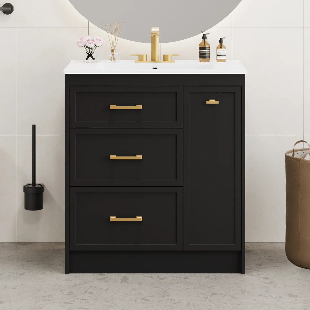 Classic 30" Bathroom Vanity Set w/Premium Ceramic Sink