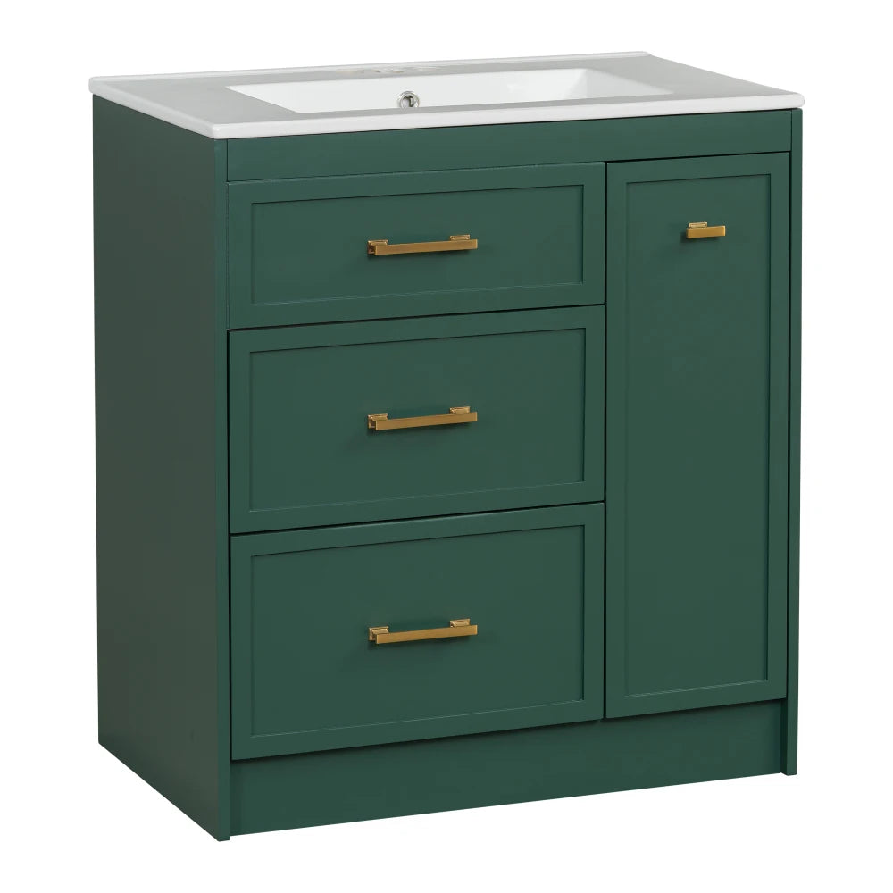Classic 30" Bathroom Vanity Set w/Premium Ceramic Sink