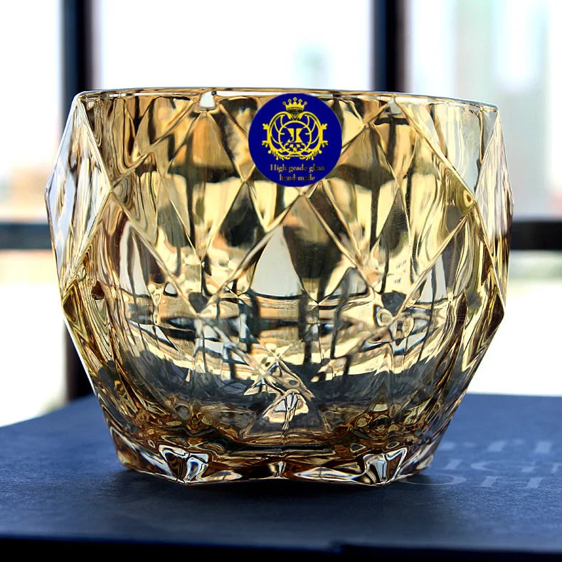 European Style Grotesque Golden Crystal Whisky Glasses