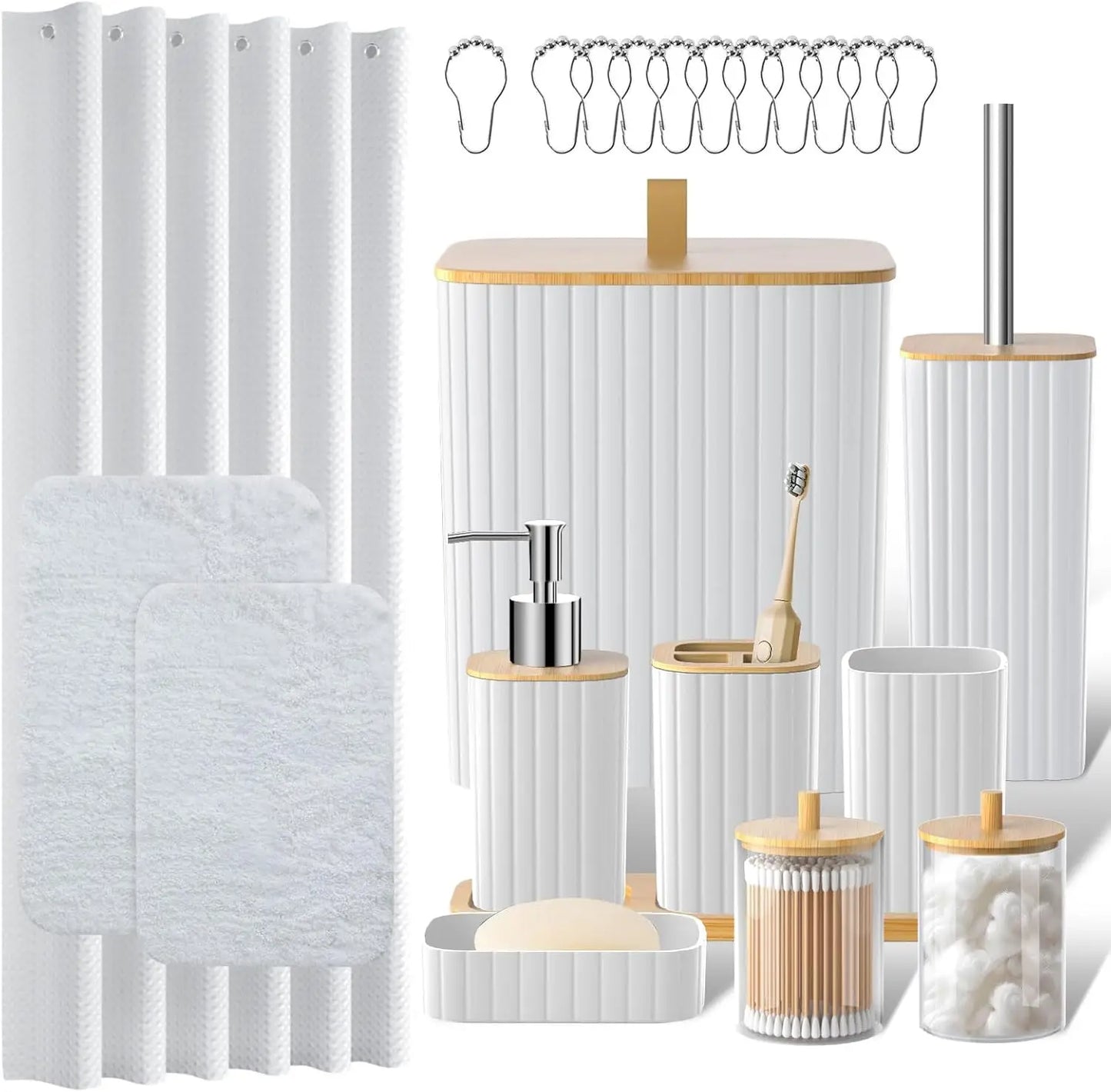 Elegant White 24-Piece Bathroom Accessory Set