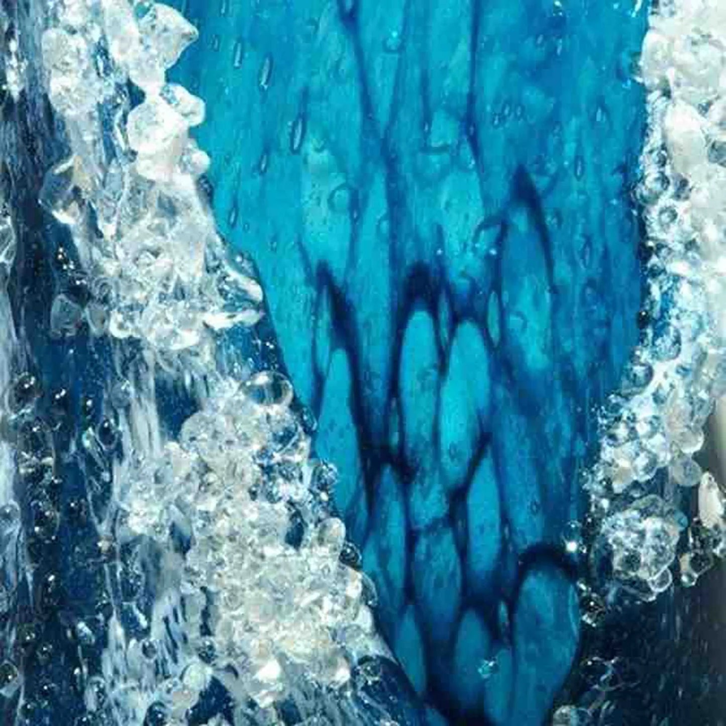 Modern & Majestical Ocean Blue Sea Wave Resin Flower Vase
