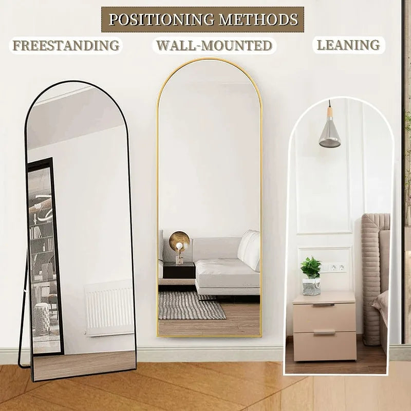 Arched-Top Full Size Freestanding Mirror