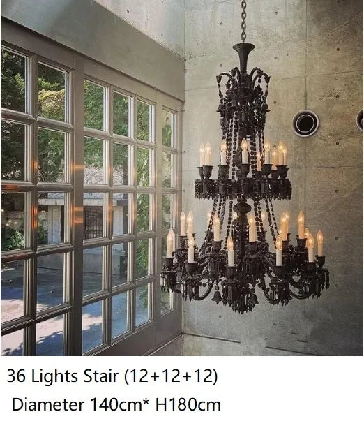 Luxurious Black Crystal Chandelier Lighting