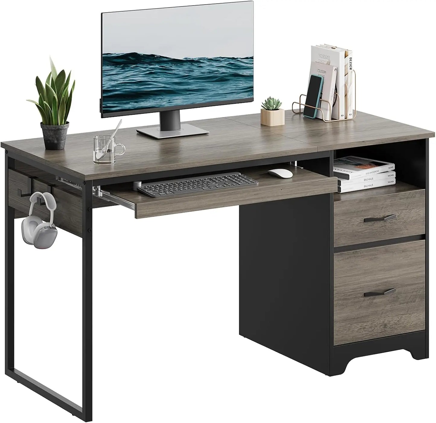 48” Office/Computer Desk w/Open Storage Compartment