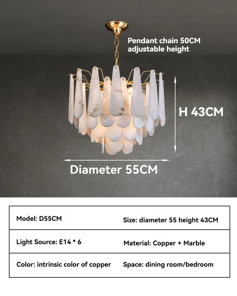 Elegant French-Style Marble Chandelier in various sizes, demonstrating versatile options as a charming french style chandelier.
