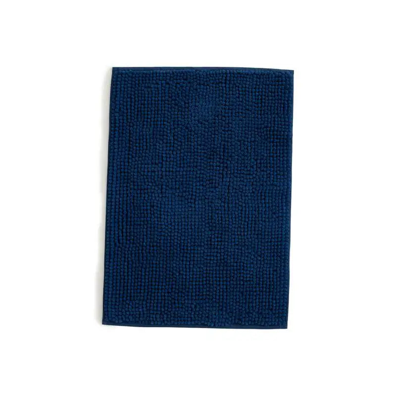 Soft & Cozy High Pile Chenille Navy Blue Bath Mat