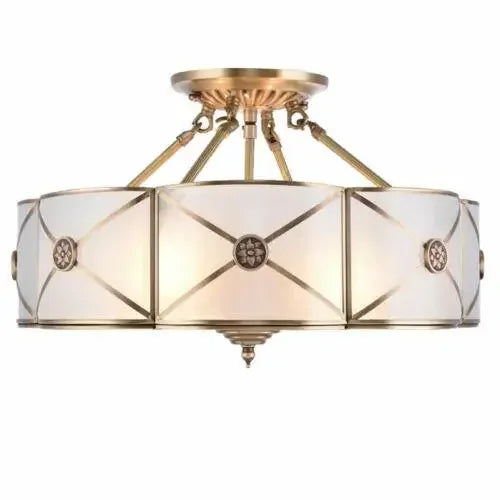 Luxury Hanging Pendant Chandelier w/Handmade Glass Lampshade