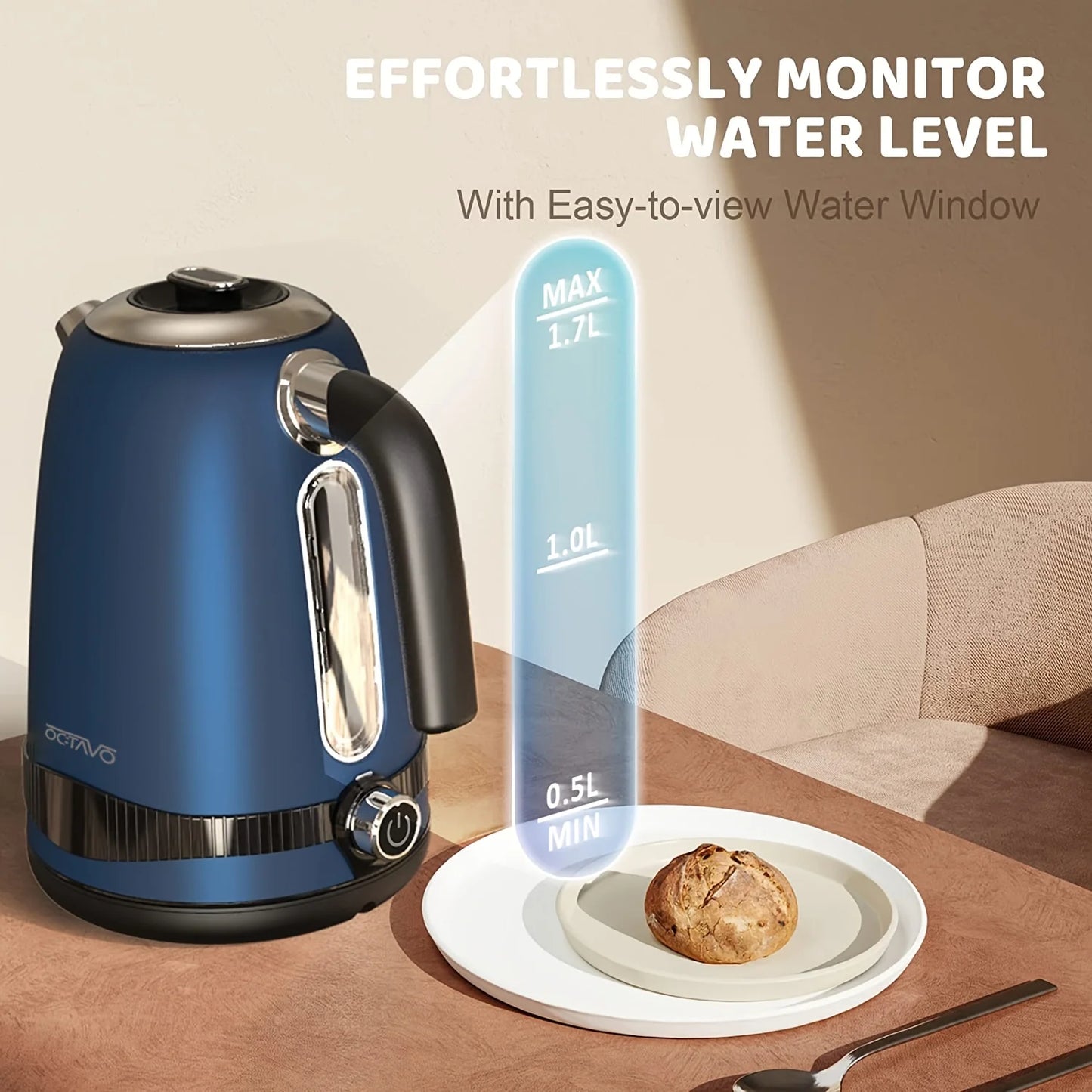 1.8QT Blue Electric Tea Kettle