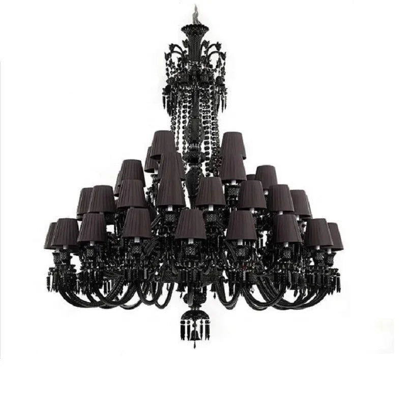 Luxurious Black Crystal Chandelier Lighting