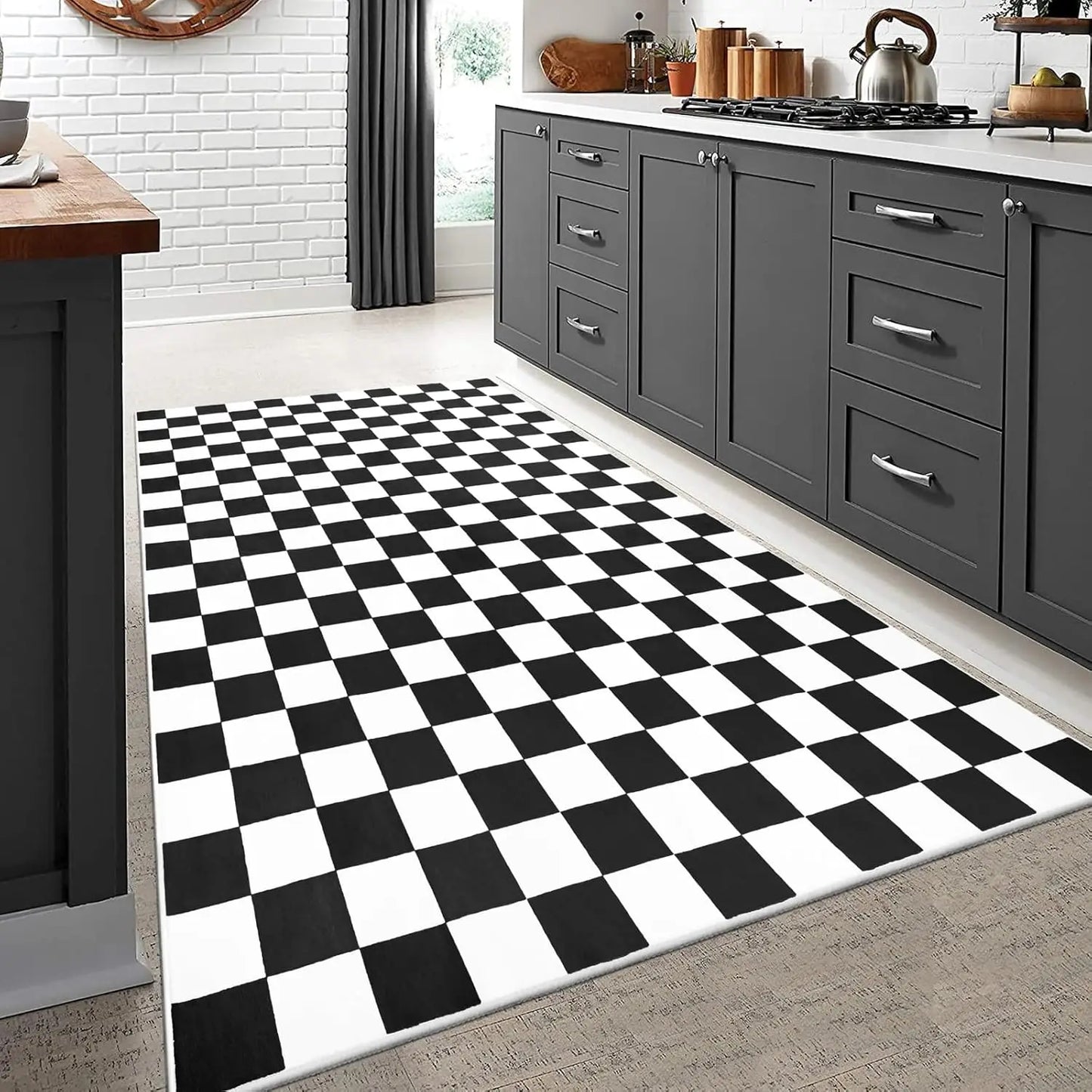 Classic Soft & Washable Checkerboard Rug