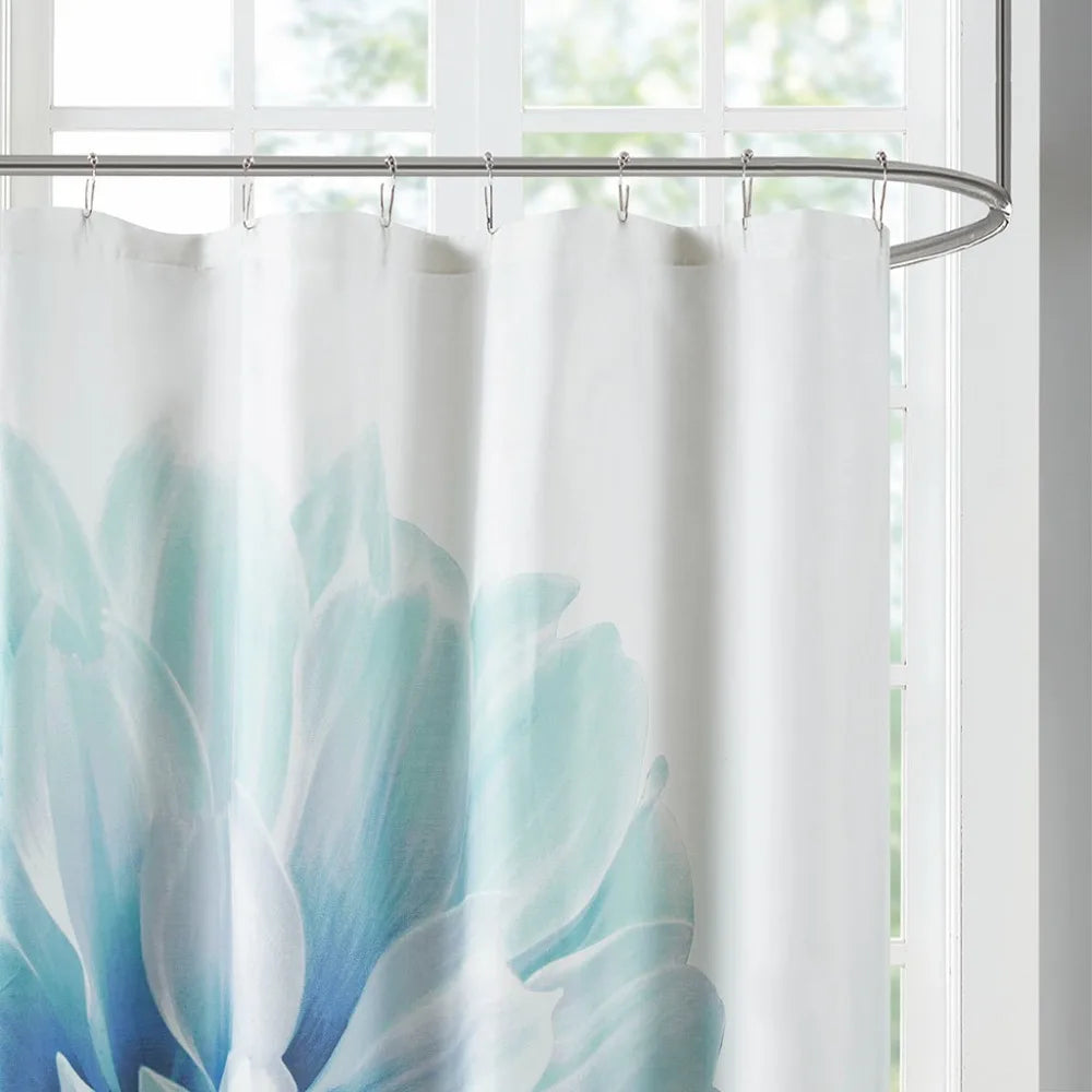 Printed Floral Cotton Shower Curtain